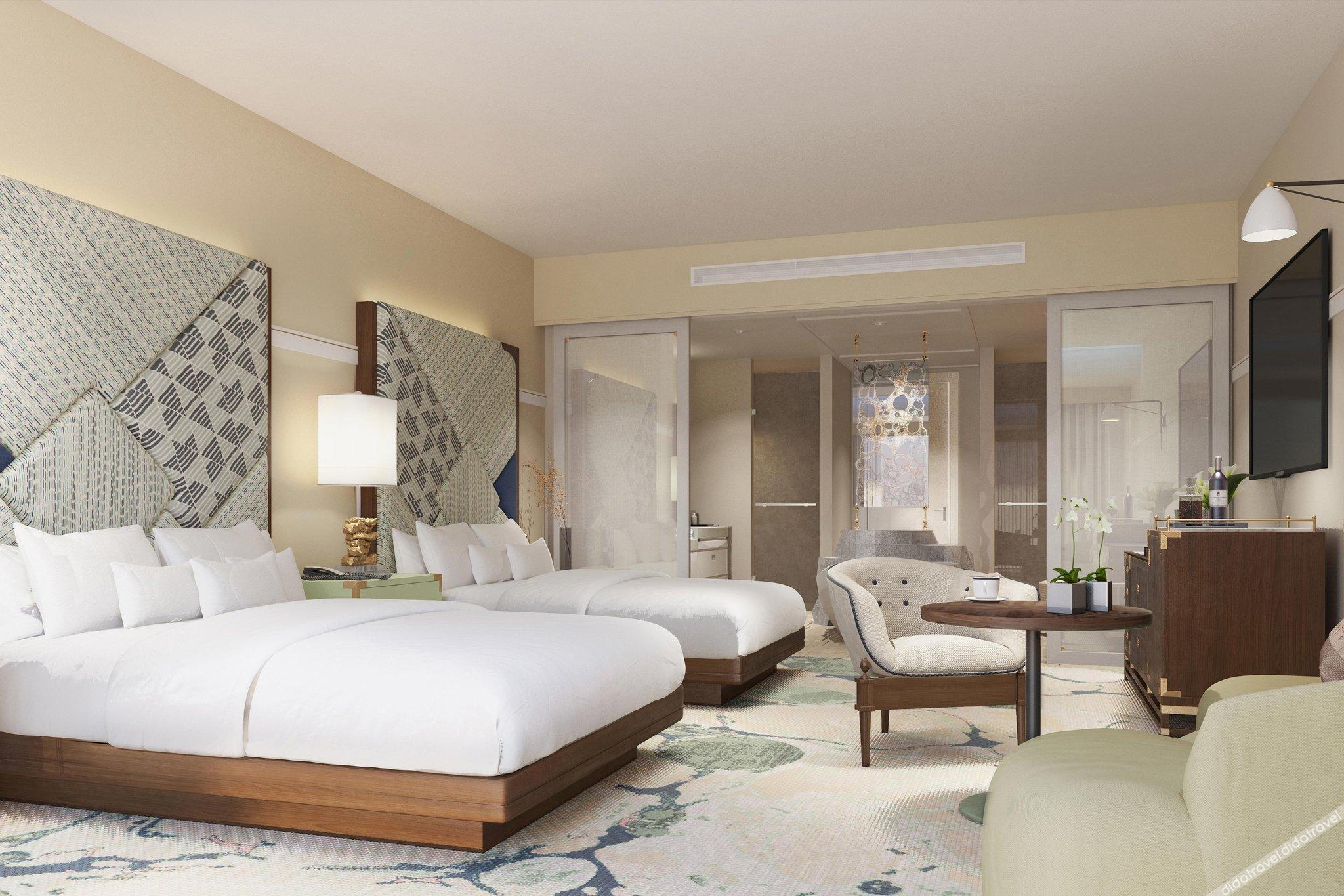 特级客房, 2 张大床, 阳台, 海滨