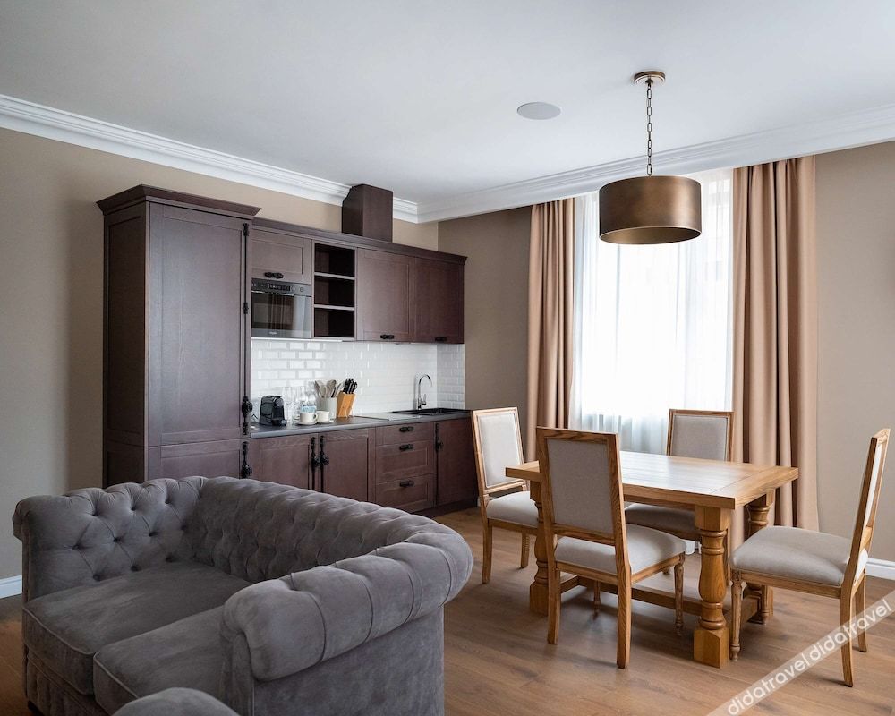 行政公寓, 1 张特大床, 厨房, 城市景观