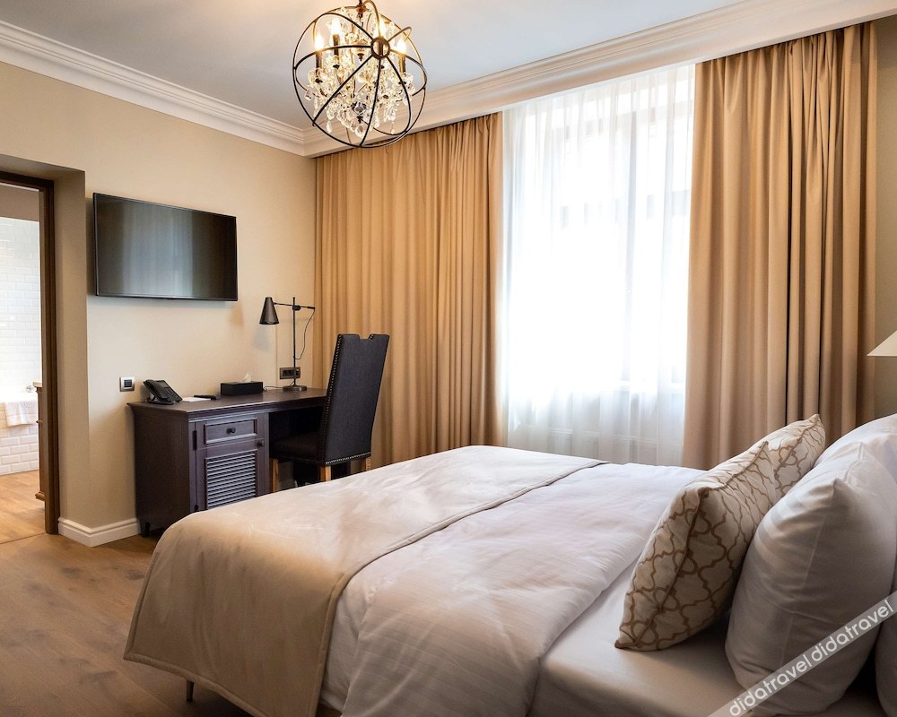 行政公寓, 1 张特大床, 厨房, 城市景观